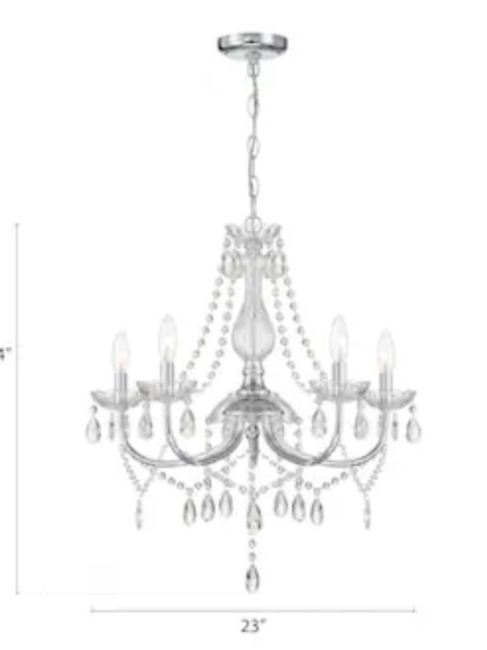 Allen + Roth Brookehill  Light Chrome Plug-in/ Chandelier